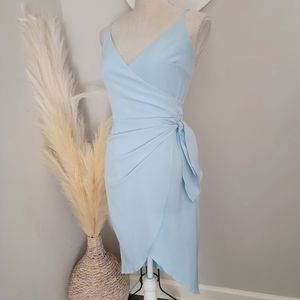 BCBG Generation Faux Wrap Light Blue Mini Dress Size 2